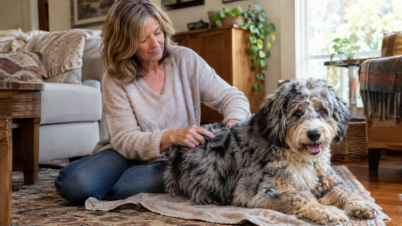 How to detangle aussiedoodle fur with a leave in spray